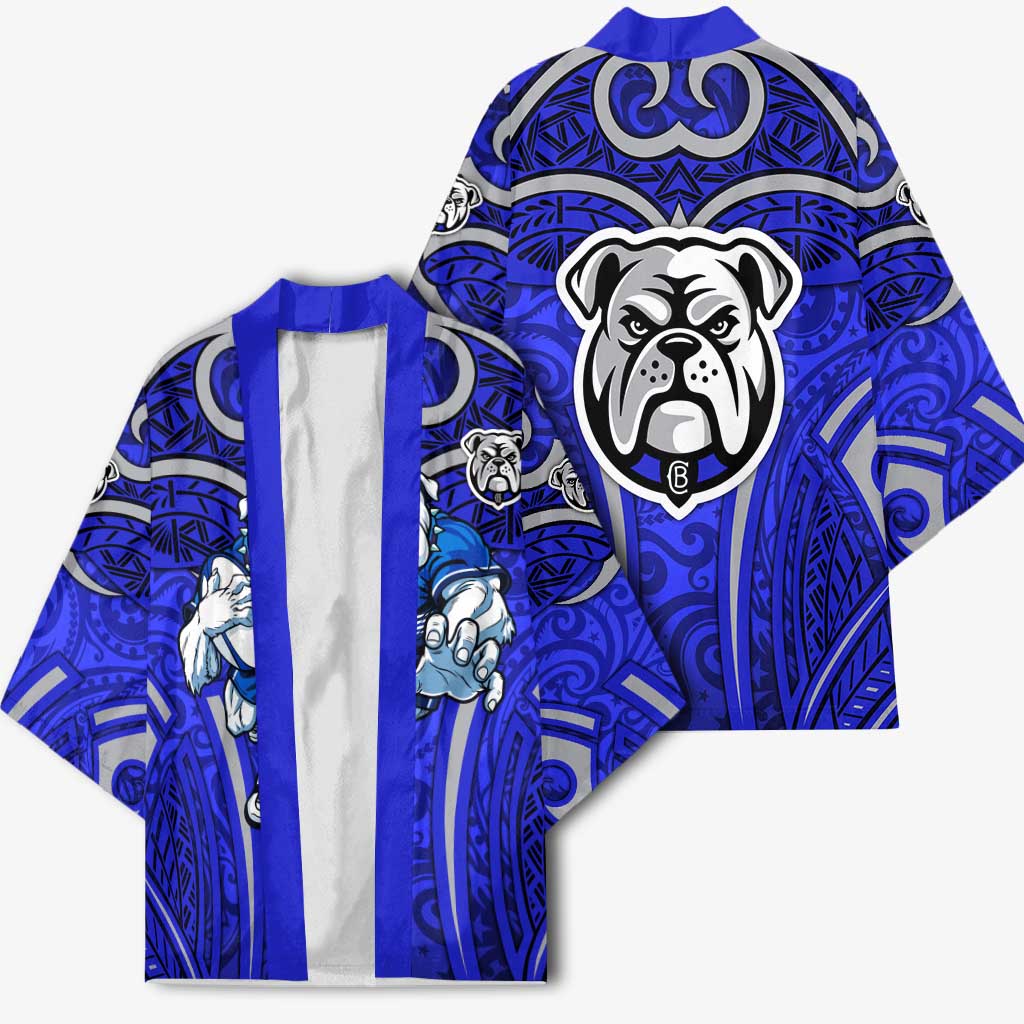 Canterbury Bankstown Bulldogs Rugby Kimono Polynesian Tribal Bulldog Warrior Blue Pattern