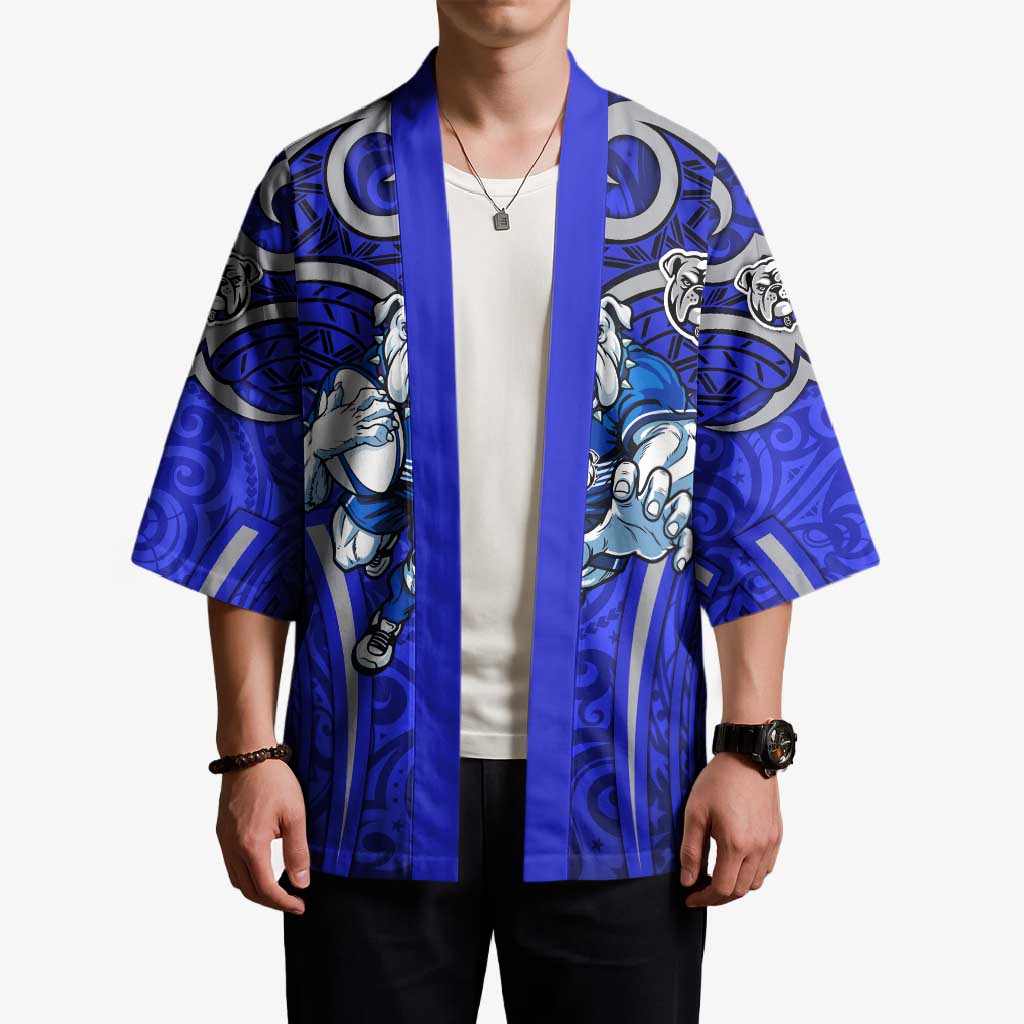 Canterbury Bankstown Bulldogs Rugby Kimono Polynesian Tribal Bulldog Warrior Blue Pattern