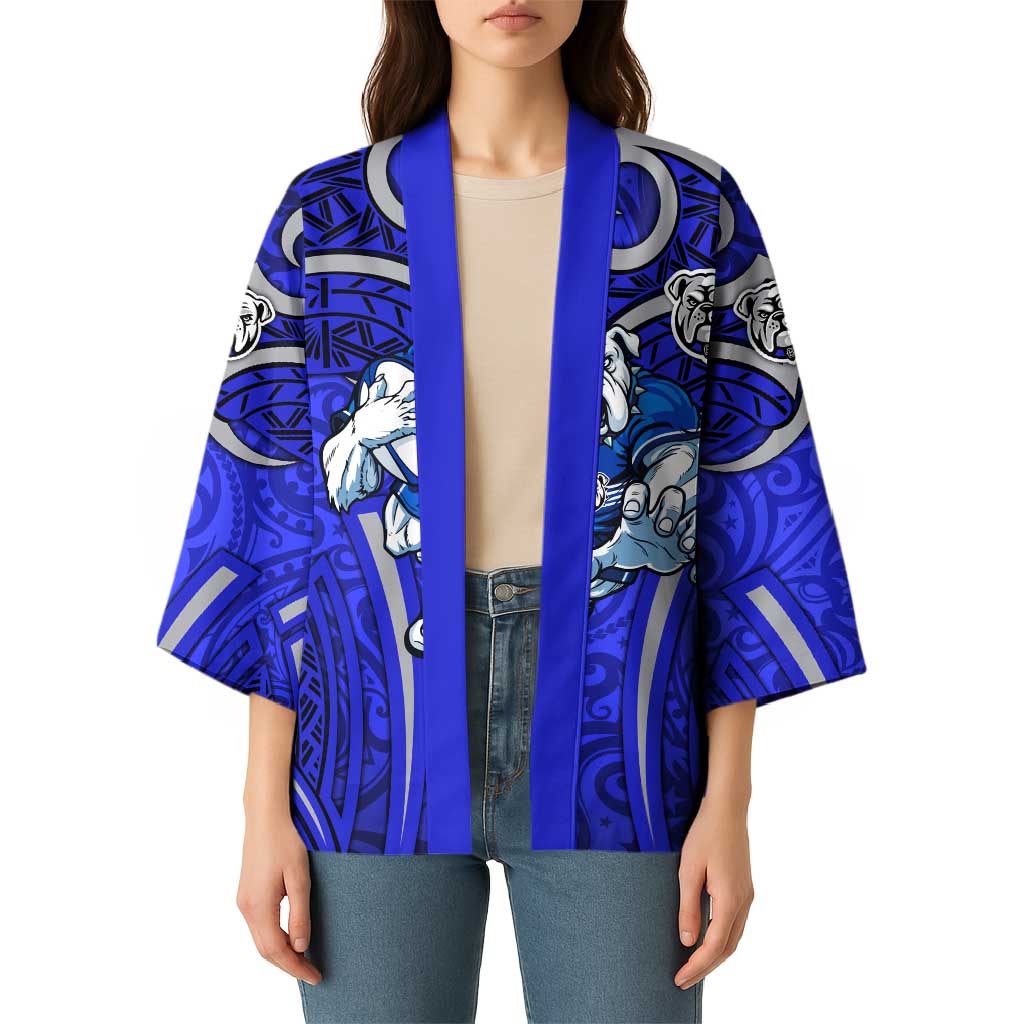 Canterbury Bankstown Bulldogs Rugby Kimono Polynesian Tribal Bulldog Warrior Blue Pattern