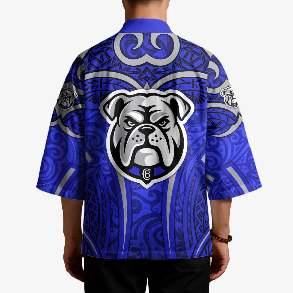 Canterbury Bankstown Bulldogs Rugby Kimono Polynesian Tribal Bulldog Warrior Blue Pattern