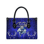 Canterbury Bankstown Bulldogs Rugby Leather Bag Polynesian Tribal Bulldog Warrior Blue Pattern