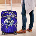 Canterbury Bankstown Bulldogs Rugby Luggage Cover Polynesian Tribal Bulldog Warrior Blue Pattern