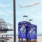 Canterbury Bankstown Bulldogs Rugby Luggage Cover Polynesian Tribal Bulldog Warrior Blue Pattern
