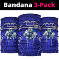 Canterbury Bankstown Bulldogs Rugby Neck Gaiter Polynesian Tribal Bulldog Warrior Blue Pattern