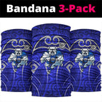 Canterbury Bankstown Bulldogs Rugby Neck Gaiter Polynesian Tribal Bulldog Warrior Blue Pattern