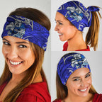 Canterbury Bankstown Bulldogs Rugby Neck Gaiter Polynesian Tribal Bulldog Warrior Blue Pattern