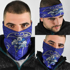 Canterbury Bankstown Bulldogs Rugby Neck Gaiter Polynesian Tribal Bulldog Warrior Blue Pattern