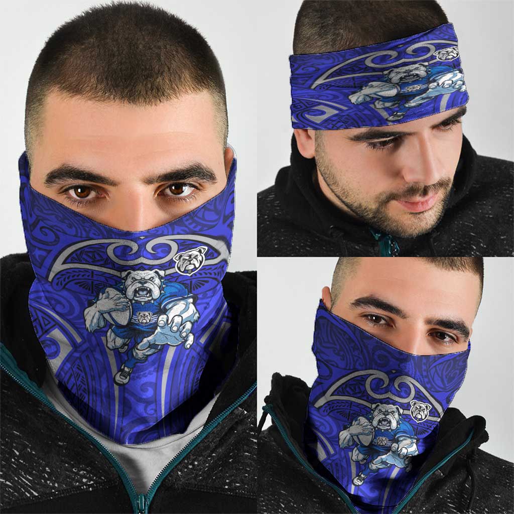 Canterbury Bankstown Bulldogs Rugby Neck Gaiter Polynesian Tribal Bulldog Warrior Blue Pattern