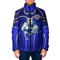 Canterbury Bankstown Bulldogs Rugby Padded Jacket Polynesian Tribal Bulldog Warrior Blue Pattern