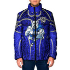 Canterbury Bankstown Bulldogs Rugby Padded Jacket Polynesian Tribal Bulldog Warrior Blue Pattern