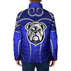 Canterbury Bankstown Bulldogs Rugby Padded Jacket Polynesian Tribal Bulldog Warrior Blue Pattern