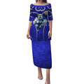 Canterbury Bankstown Bulldogs Rugby Puletasi Polynesian Tribal Bulldog Warrior Blue Pattern