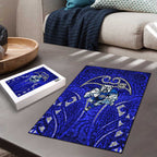 Canterbury Bankstown Bulldogs Rugby Puzzle Polynesian Tribal Bulldog Warrior Blue Pattern