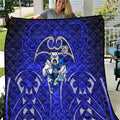 Canterbury Bankstown Bulldogs Rugby Quilt Polynesian Tribal Bulldog Warrior Blue Pattern
