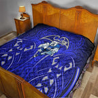 Canterbury Bankstown Bulldogs Rugby Quilt Polynesian Tribal Bulldog Warrior Blue Pattern