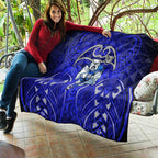 Canterbury Bankstown Bulldogs Rugby Quilt Polynesian Tribal Bulldog Warrior Blue Pattern