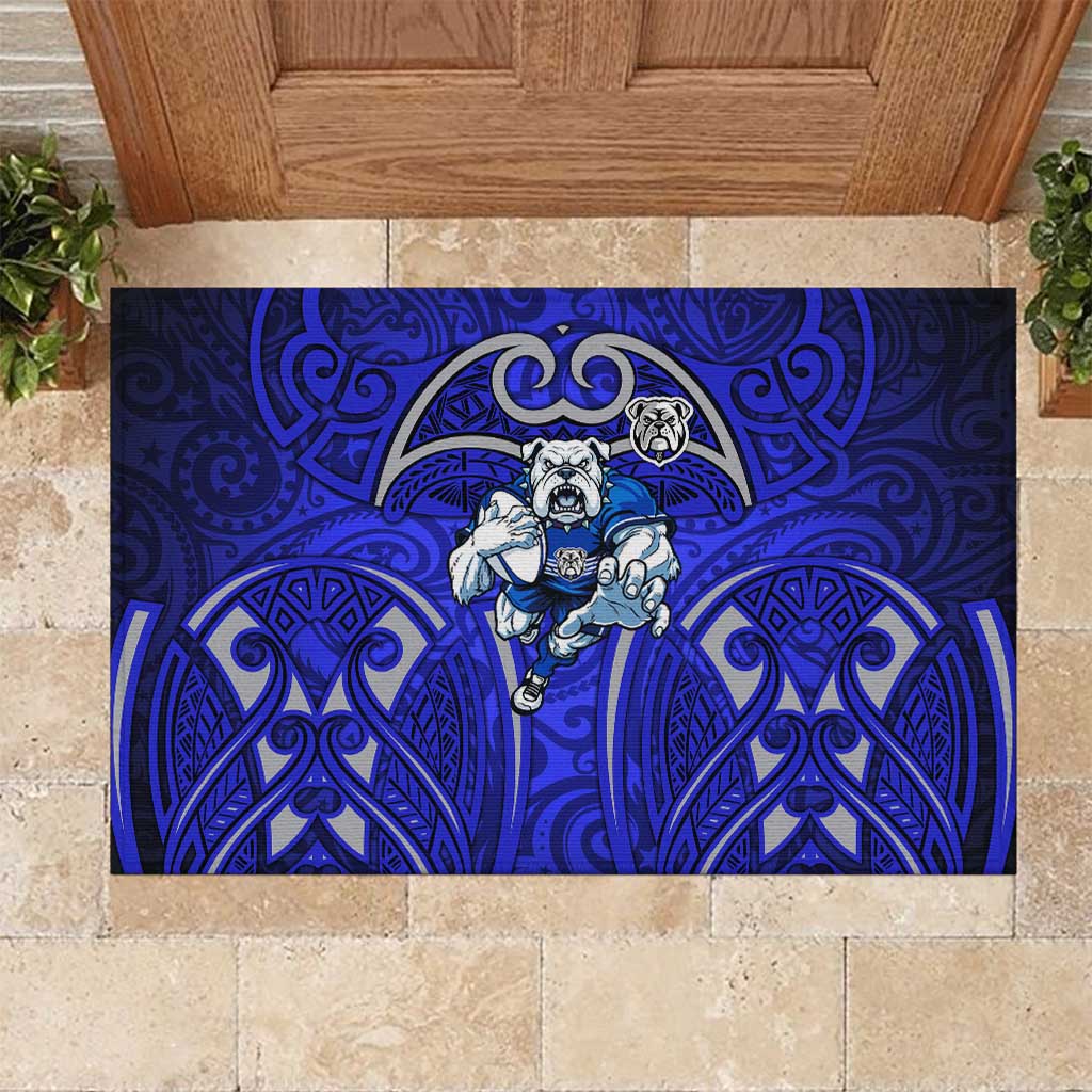 Canterbury Bankstown Bulldogs Rugby Rubber Doormat Polynesian Tribal Bulldog Warrior Blue Pattern