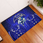 Canterbury Bankstown Bulldogs Rugby Rubber Doormat Polynesian Tribal Bulldog Warrior Blue Pattern