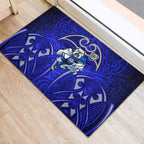 Canterbury Bankstown Bulldogs Rugby Rubber Doormat Polynesian Tribal Bulldog Warrior Blue Pattern