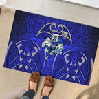 Canterbury Bankstown Bulldogs Rugby Rubber Doormat Polynesian Tribal Bulldog Warrior Blue Pattern