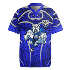 Canterbury Bankstown Bulldogs Rugby Rugby Jersey Polynesian Tribal Bulldog Warrior Blue Pattern