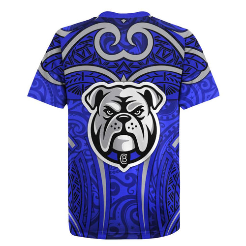Canterbury Bankstown Bulldogs Rugby Rugby Jersey Polynesian Tribal Bulldog Warrior Blue Pattern