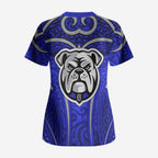 Canterbury Bankstown Bulldogs Rugby Scrub Top Polynesian Tribal Bulldog Warrior Blue Pattern