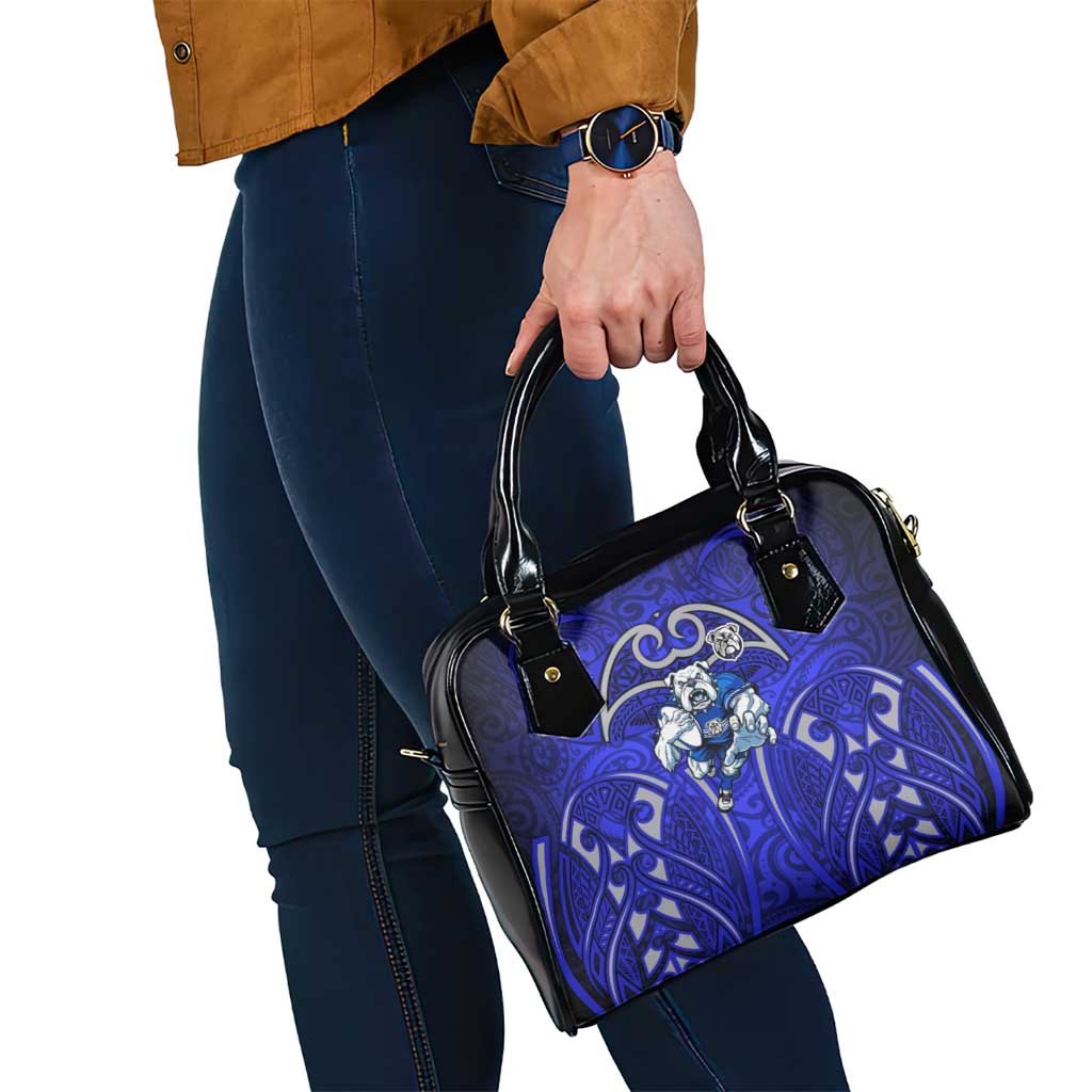 Canterbury Bankstown Bulldogs Rugby Shoulder Handbag Polynesian Tribal Bulldog Warrior Blue Pattern