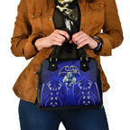 Canterbury Bankstown Bulldogs Rugby Shoulder Handbag Polynesian Tribal Bulldog Warrior Blue Pattern