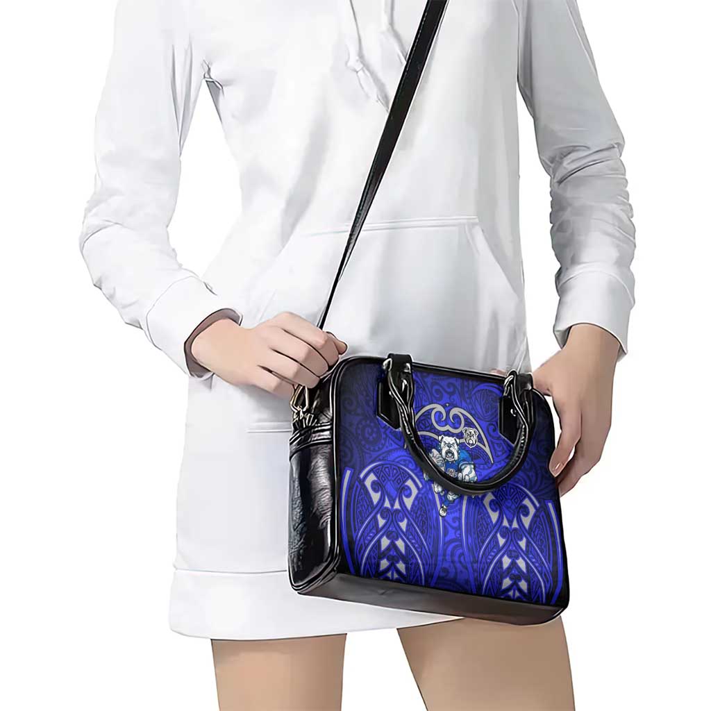 Canterbury Bankstown Bulldogs Rugby Shoulder Handbag Polynesian Tribal Bulldog Warrior Blue Pattern
