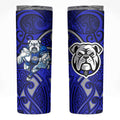 Canterbury Bankstown Bulldogs Rugby Skinny Tumbler Polynesian Tribal Bulldog Warrior Blue Pattern