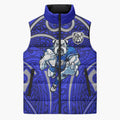 Canterbury Bankstown Bulldogs Rugby Sleeveless Puffer Jacket Polynesian Tribal Bulldog Warrior Blue Pattern