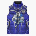 Canterbury Bankstown Bulldogs Rugby Sleeveless Puffer Jacket Polynesian Tribal Bulldog Warrior Blue Pattern