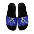 Canterbury Bankstown Bulldogs Rugby Slide Sandals Polynesian Tribal Bulldog Warrior Blue Pattern