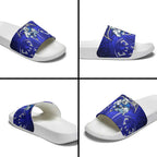 Canterbury Bankstown Bulldogs Rugby Slide Sandals Polynesian Tribal Bulldog Warrior Blue Pattern