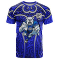 Canterbury Bankstown Bulldogs Rugby T Shirt Polynesian Tribal Bulldog Warrior Blue Pattern