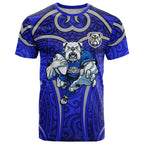 Canterbury Bankstown Bulldogs Rugby T Shirt Polynesian Tribal Bulldog Warrior Blue Pattern