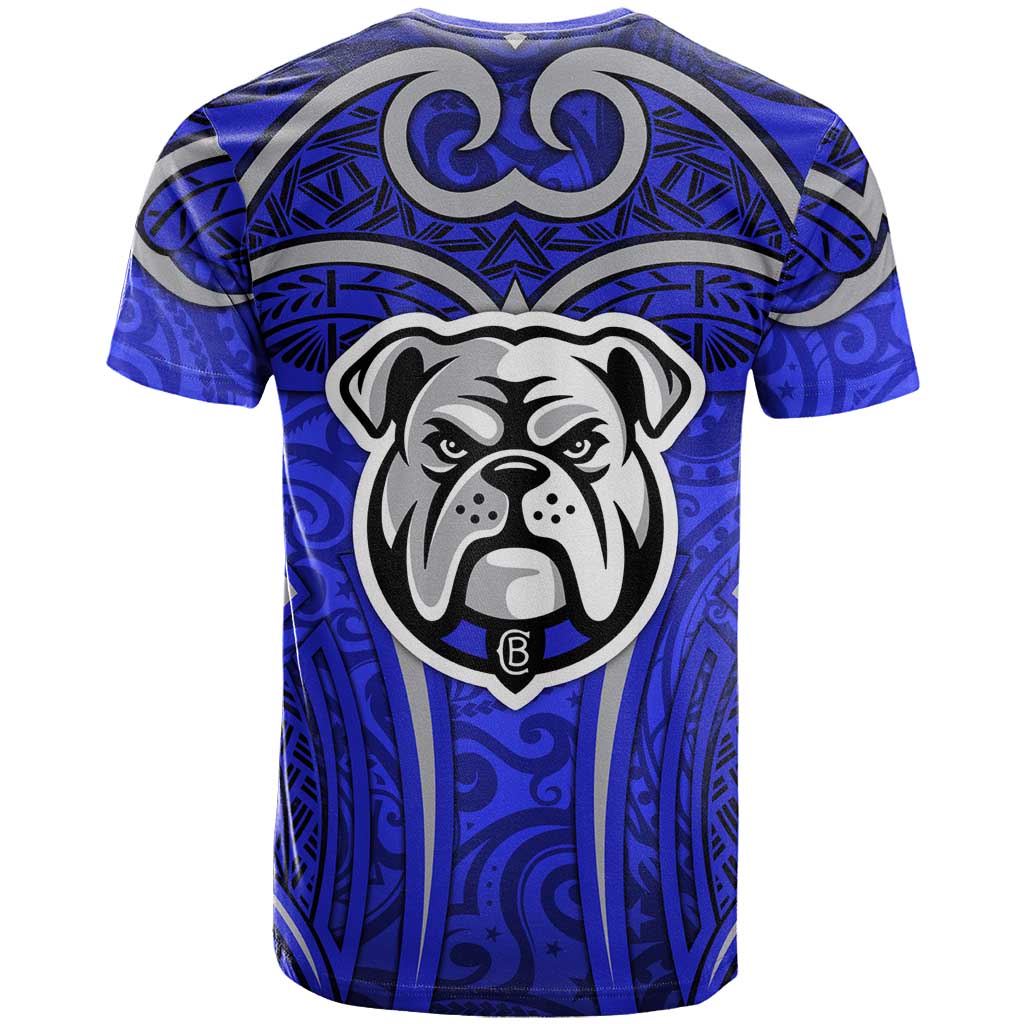 Canterbury Bankstown Bulldogs Rugby T Shirt Polynesian Tribal Bulldog Warrior Blue Pattern