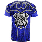 Canterbury Bankstown Bulldogs Rugby T Shirt Polynesian Tribal Bulldog Warrior Blue Pattern