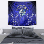 Canterbury Bankstown Bulldogs Rugby Tapestry Polynesian Tribal Bulldog Warrior Blue Pattern