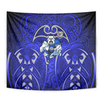 Canterbury Bankstown Bulldogs Rugby Tapestry Polynesian Tribal Bulldog Warrior Blue Pattern