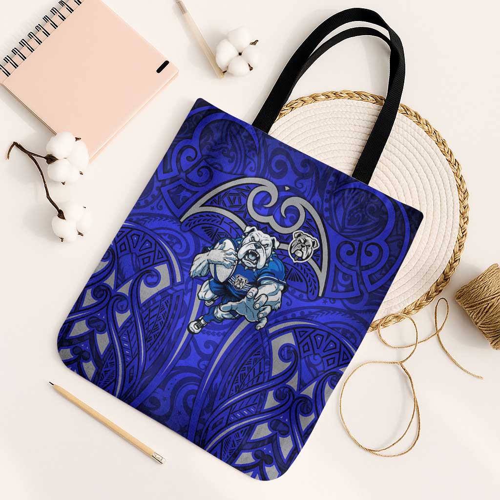 Canterbury Bankstown Bulldogs Rugby Tote Bag Polynesian Tribal Bulldog Warrior Blue Pattern