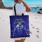 Canterbury Bankstown Bulldogs Rugby Tote Bag Polynesian Tribal Bulldog Warrior Blue Pattern