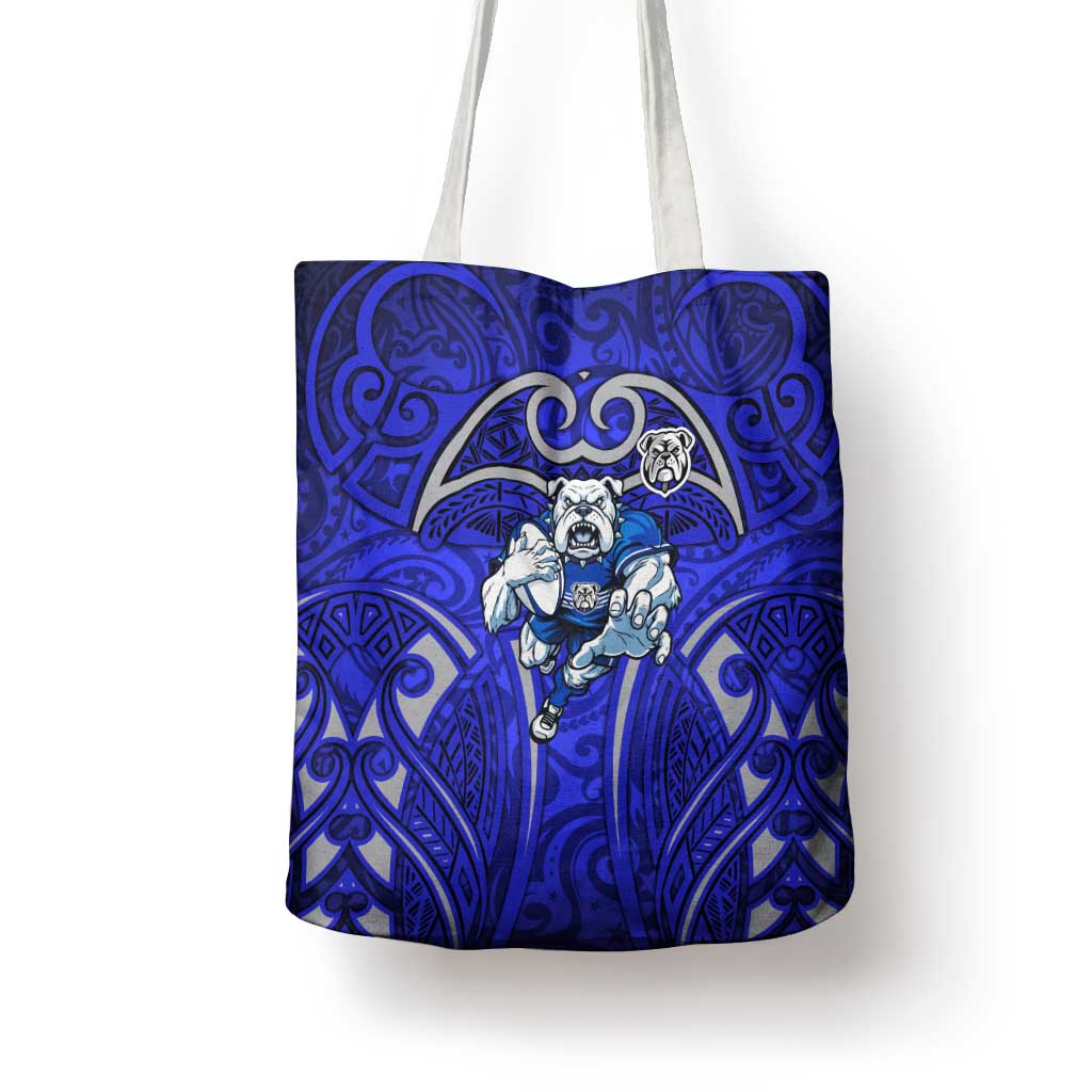 Canterbury Bankstown Bulldogs Rugby Tote Bag Polynesian Tribal Bulldog Warrior Blue Pattern