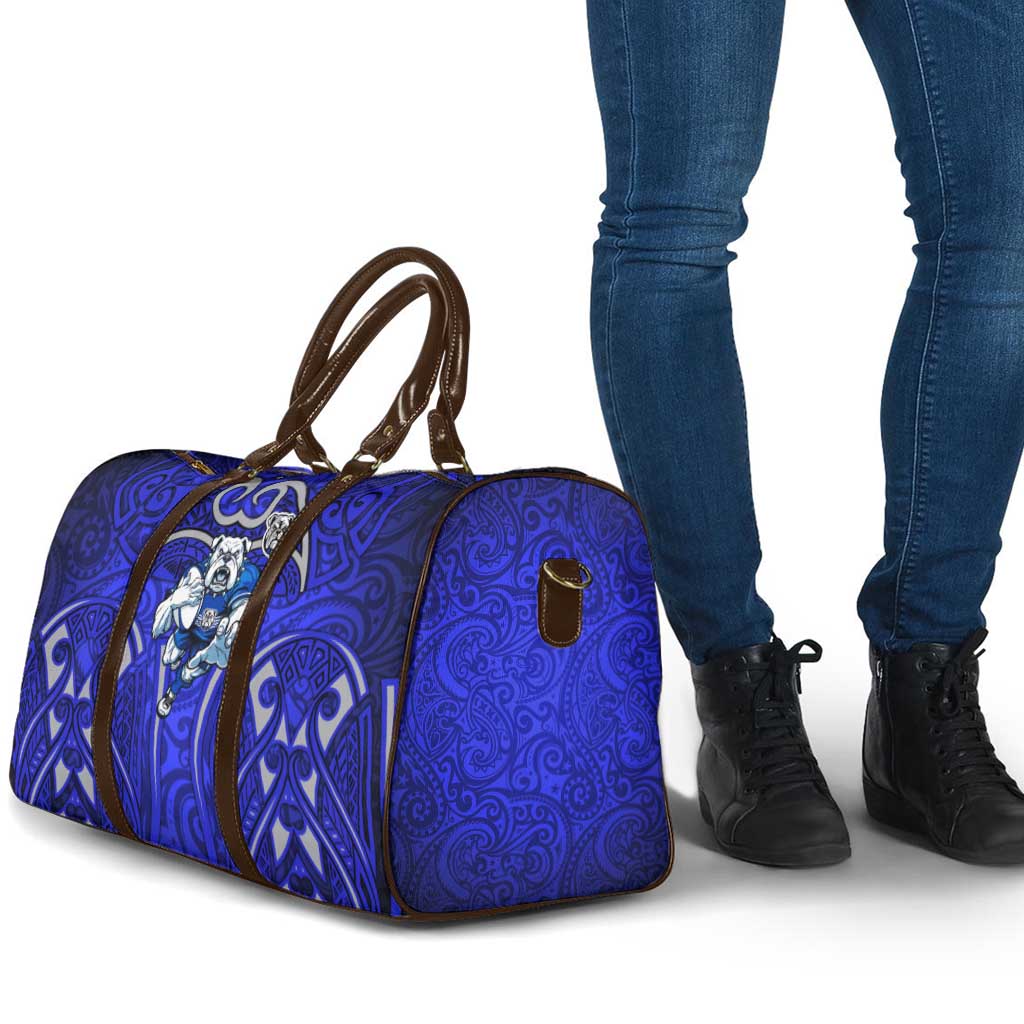 Canterbury Bankstown Bulldogs Rugby Travel Bag Polynesian Tribal Bulldog Warrior Blue Pattern