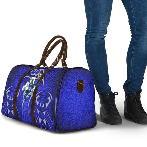 Canterbury Bankstown Bulldogs Rugby Travel Bag Polynesian Tribal Bulldog Warrior Blue Pattern