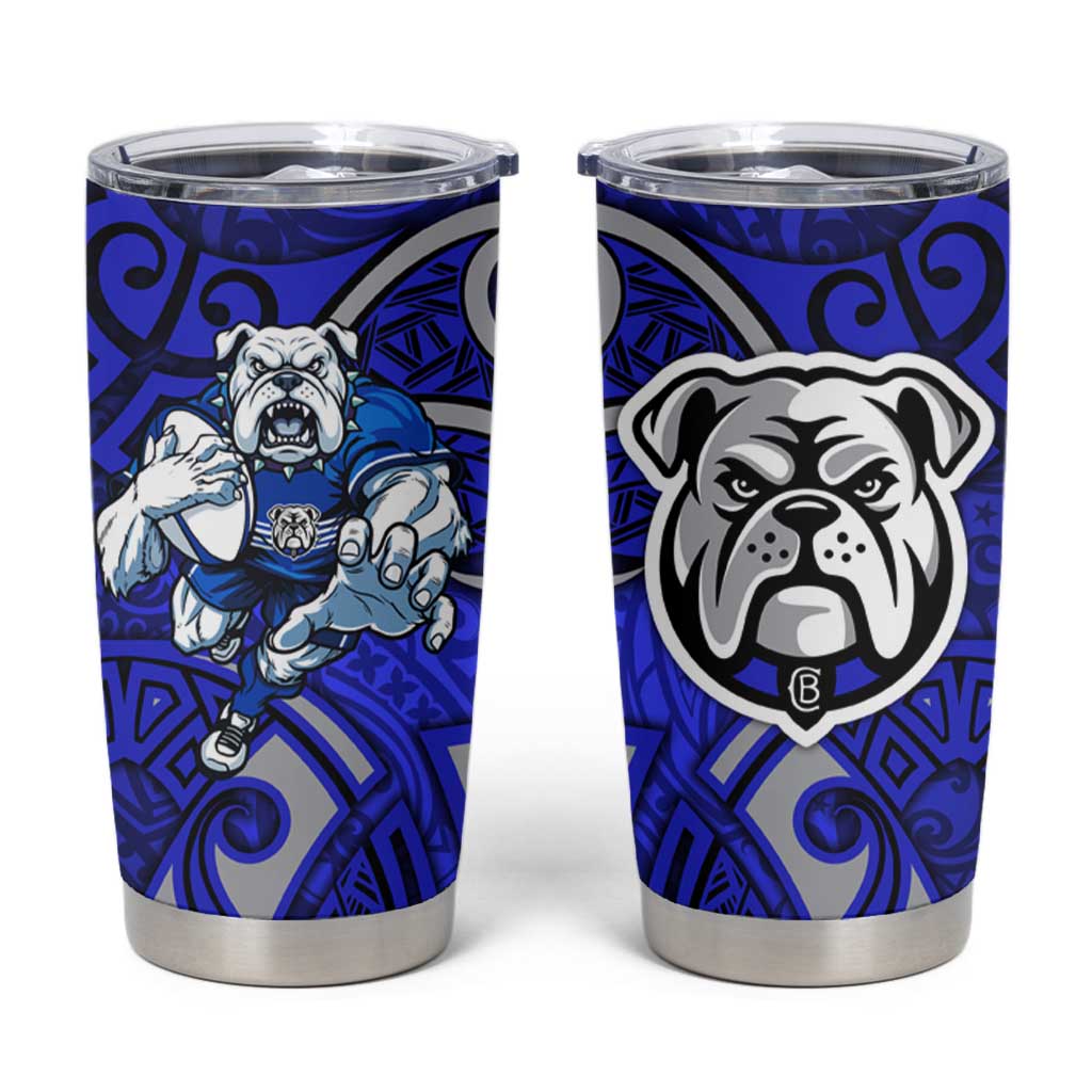 Canterbury Bankstown Bulldogs Rugby Tumbler Cup Polynesian Tribal Bulldog Warrior Blue Pattern