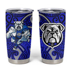 Canterbury Bankstown Bulldogs Rugby Tumbler Cup Polynesian Tribal Bulldog Warrior Blue Pattern