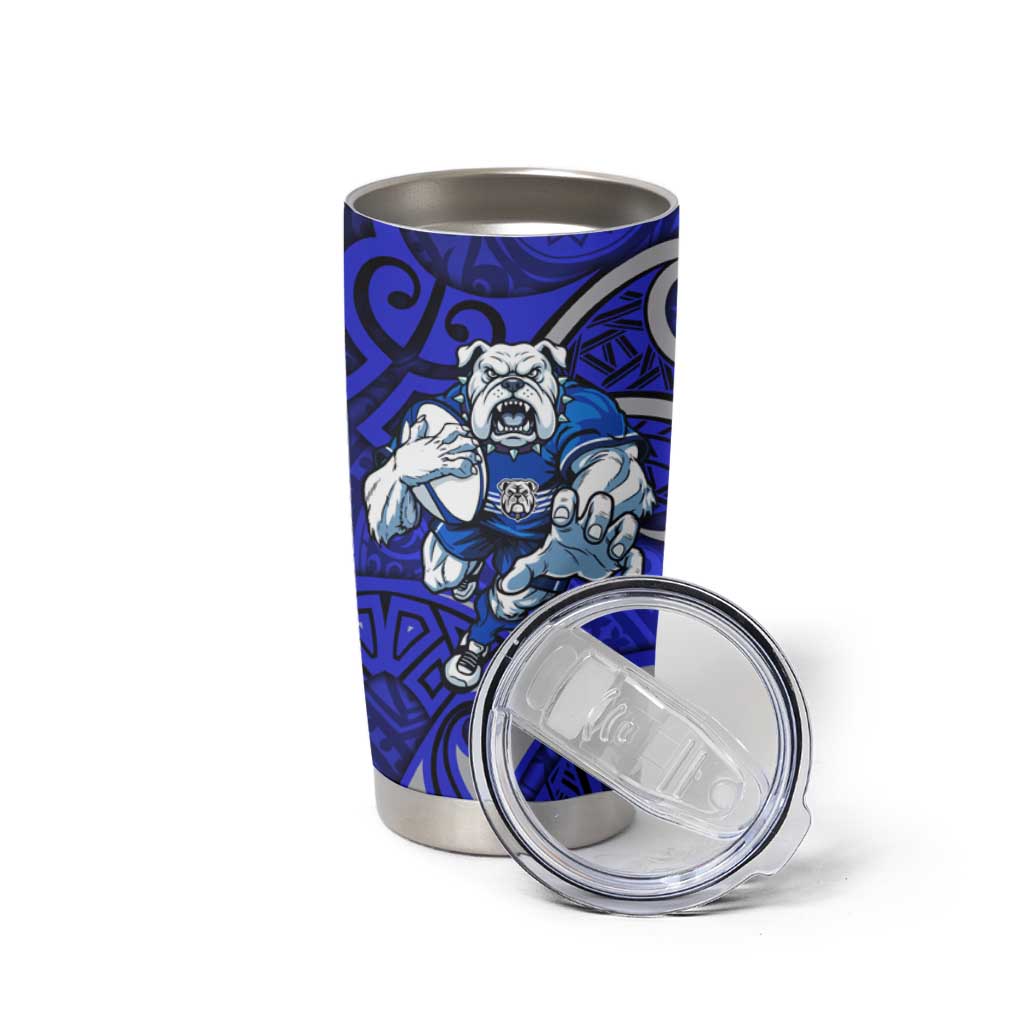 Canterbury Bankstown Bulldogs Rugby Tumbler Cup Polynesian Tribal Bulldog Warrior Blue Pattern