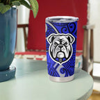 Canterbury Bankstown Bulldogs Rugby Tumbler Cup Polynesian Tribal Bulldog Warrior Blue Pattern